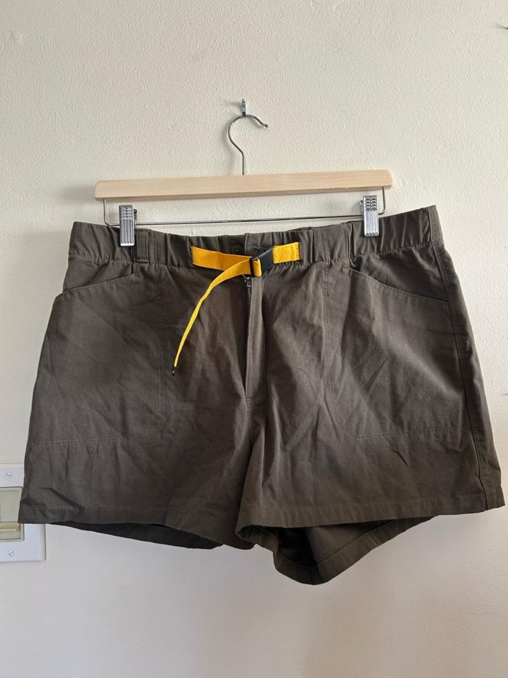 The North Face Women’s Olive Green Hoking Shorts with Yellow Belt